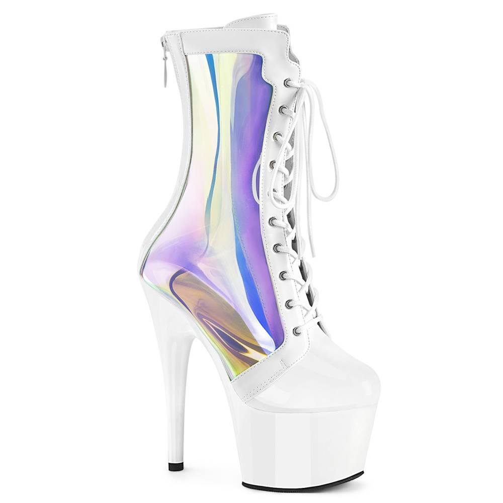 Pleaser - ADORE1047 Bottes de plateforme, Pole dance chaussures - Blanc Product image